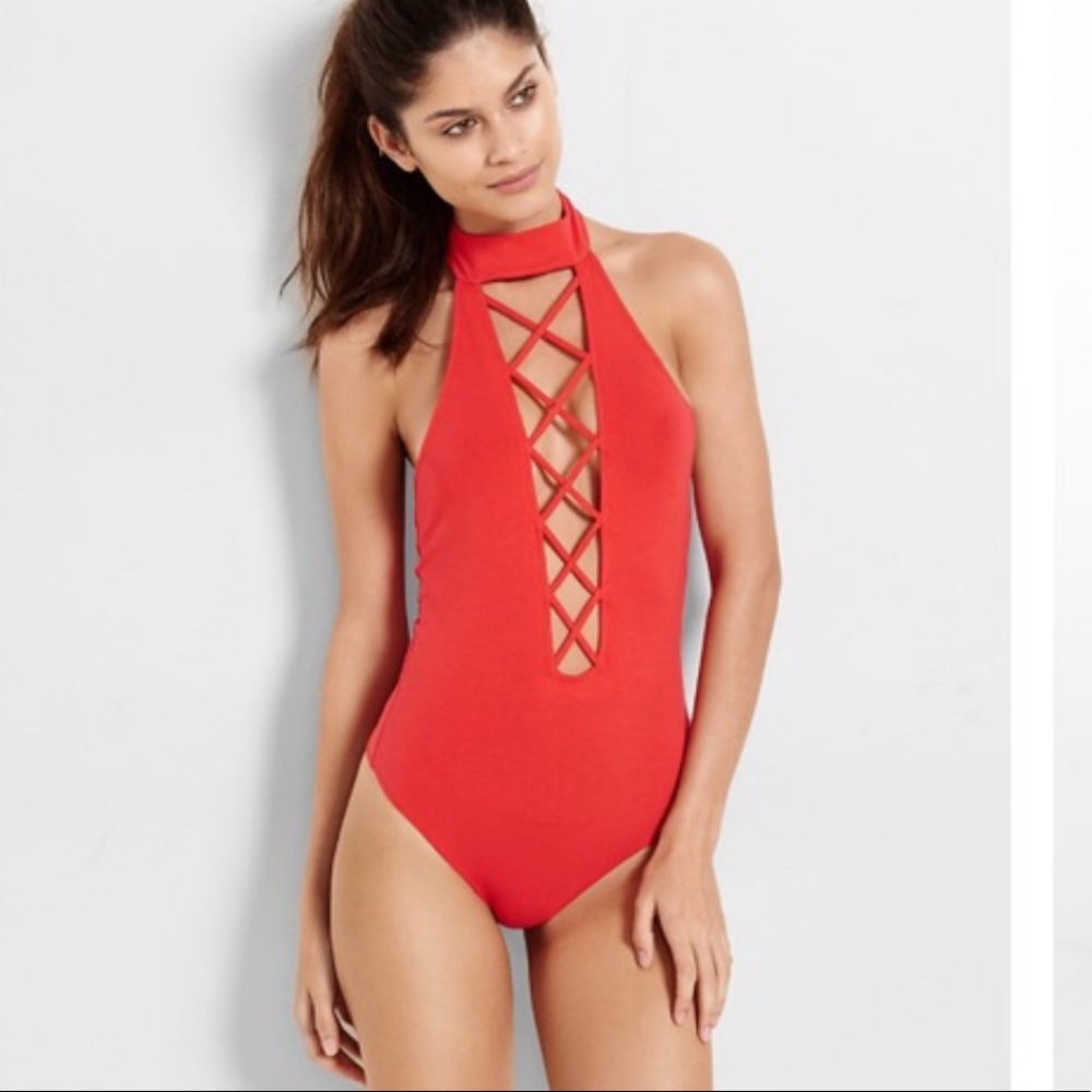 Forever 21 | crisscross bodysuit sz M
